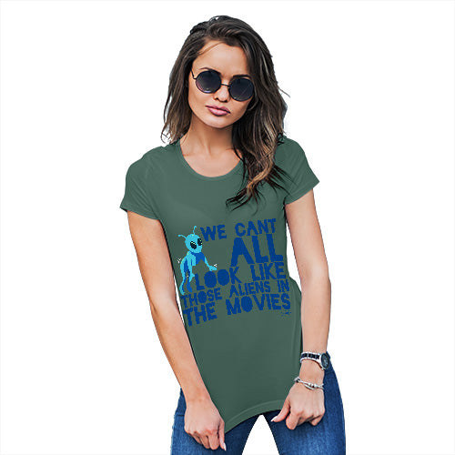 Funny T Shirts For Mum Aliens In The Movies Women's T-Shirt Medium Bottle Green