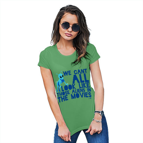 Funny Gifts For Women Aliens In The Movies Women's T-Shirt Small Green