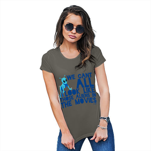 Funny T-Shirts For Women Aliens In The Movies Women's T-Shirt Medium Khaki