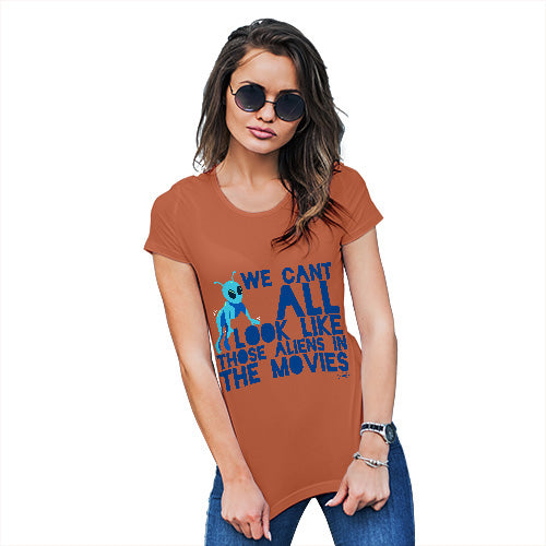Funny Gifts For Women Aliens In The Movies Women's T-Shirt Small Orange
