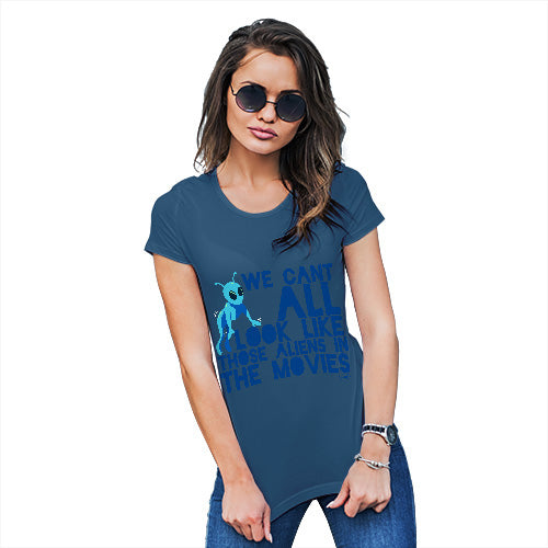 Womens Humor Novelty Graphic Funny T Shirt Aliens In The Movies Women's T-Shirt Small Royal Blue