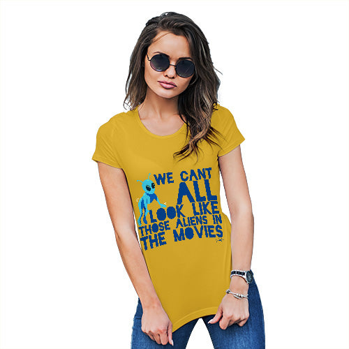 Novelty Tshirts Women Aliens In The Movies Women's T-Shirt X-Large Yellow