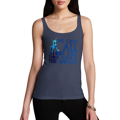 Womens Funny Tank Top Aliens In The Movies Women's Tank Top X-Large Navy