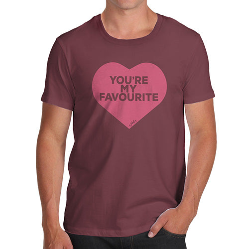 Novelty Tshirts Men You're My Favourite Heart Men's T-Shirt Large Burgundy