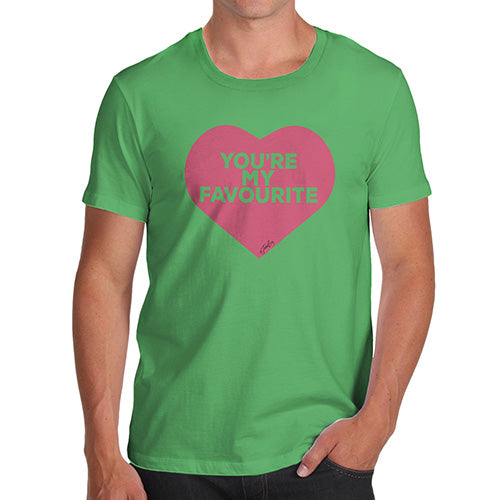 Novelty Tshirts Men Funny You're My Favourite Heart Men's T-Shirt X-Large Green