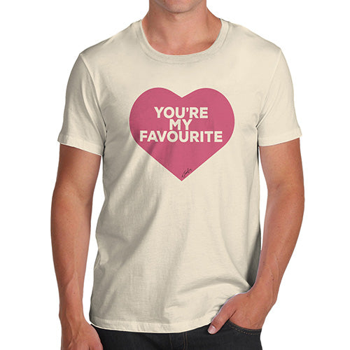 Funny Tshirts For Men You're My Favourite Heart Men's T-Shirt X-Large Natural