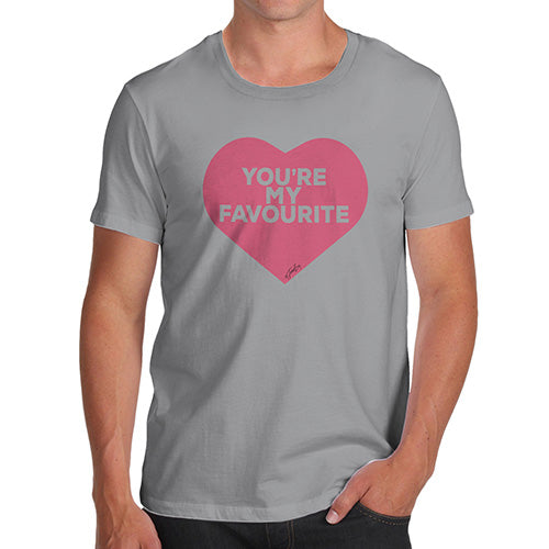 Funny Mens Tshirts You're My Favourite Heart Men's T-Shirt Large Light Grey