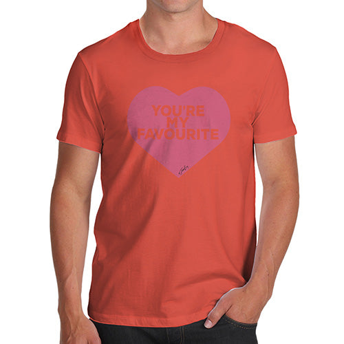 Novelty Tshirts Men Funny You're My Favourite Heart Men's T-Shirt Medium Orange