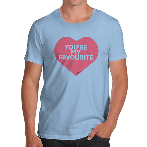 Novelty Tshirts Men You're My Favourite Heart Men's T-Shirt X-Large Sky Blue