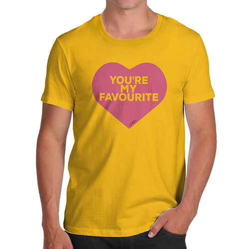 Novelty Tshirts Men Funny You're My Favourite Heart Men's T-Shirt Small Yellow