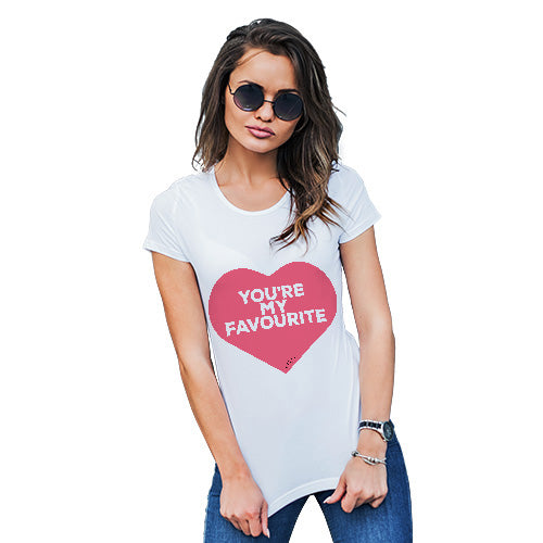 Funny T Shirts For Women You're My Favourite Heart Women's T-Shirt Small White