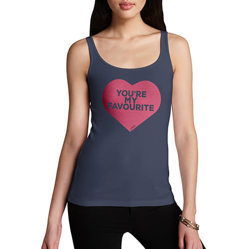 Novelty Tank Top Women You're My Favourite Heart Women's Tank Top Small Navy