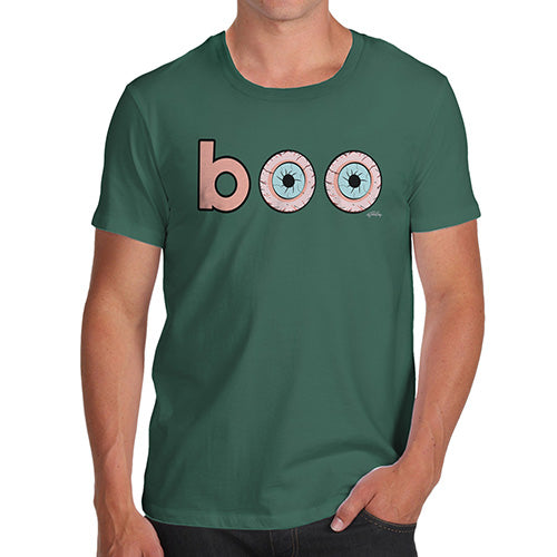 Mens Funny Sarcasm T Shirt Boo Scared Men's T-Shirt Small Bottle Green