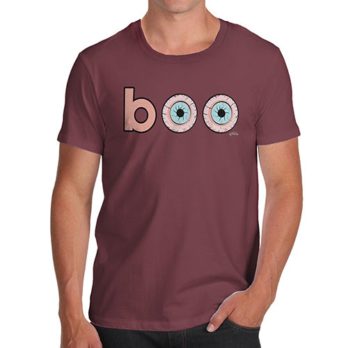 Funny T-Shirts For Men Boo Scared Men's T-Shirt Large Burgundy
