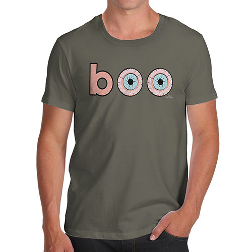 Funny T-Shirts For Men Sarcasm Boo Scared Men's T-Shirt Large Khaki