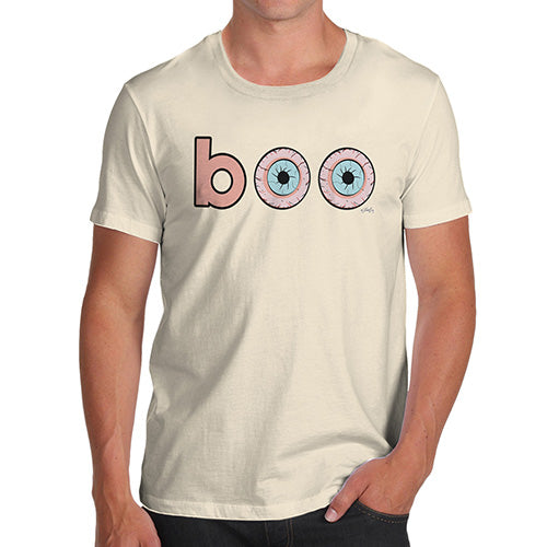 Funny T Shirts For Dad Boo Scared Men's T-Shirt Small Natural