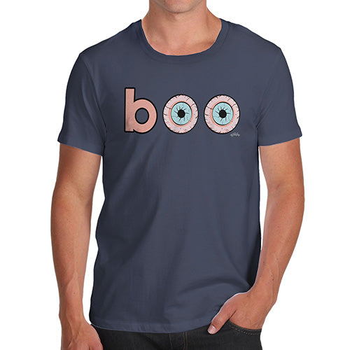 Mens Humor Novelty Graphic Sarcasm Funny T Shirt Boo Scared Men's T-Shirt Large Navy