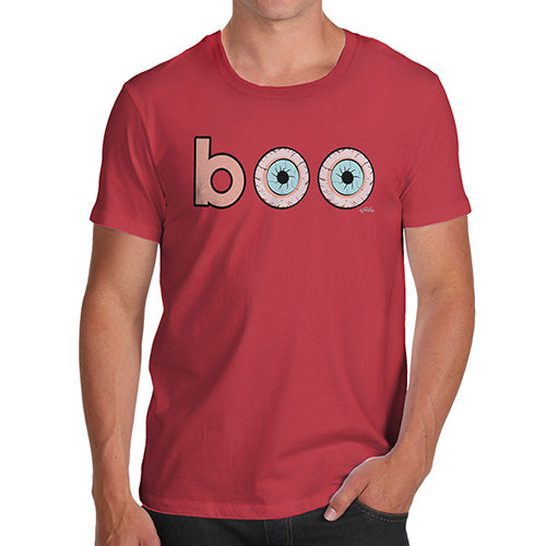 Funny T-Shirts For Guys Boo Scared Men's T-Shirt Small Red