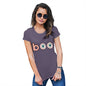 Womens Novelty T Shirt Christmas Boo Scared Women's T-Shirt Large Plum