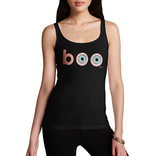 Women Funny Sarcasm Tank Top Boo Scared Women's Tank Top Medium Black