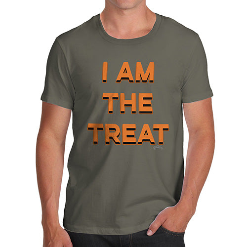 Mens T-Shirt Funny Geek Nerd Hilarious Joke I Am The Treat Men's T-Shirt Small Khaki