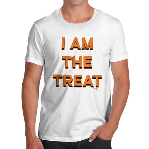 Funny T Shirts For Men I Am The Treat Men's T-Shirt Large White