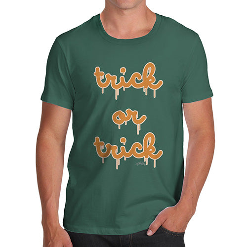 Novelty Tshirts Men Trick Or Trick Men's T-Shirt Medium Bottle Green
