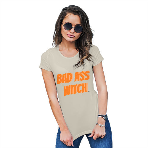 Womens Novelty T Shirt Bad Ass Witch Women's T-Shirt X-Large Natural