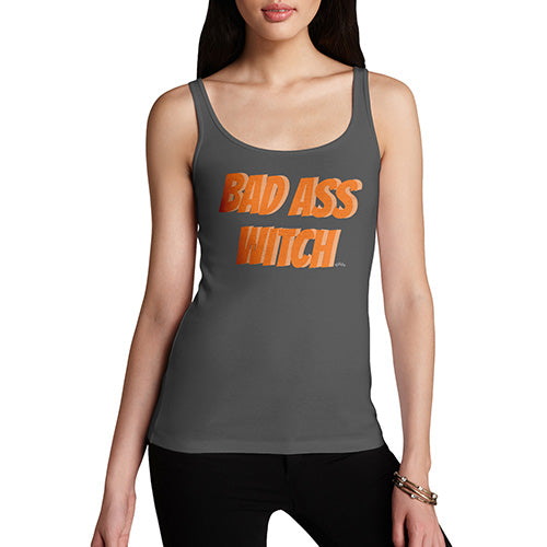 Funny Tank Top For Women Sarcasm Bad Ass Witch Women's Tank Top Medium Dark Grey