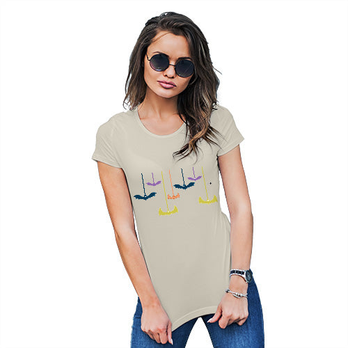 Womens Humor Novelty Graphic Funny T Shirt Bat Attack Women's T-Shirt X-Large Natural