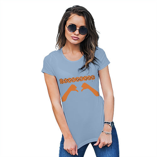 Novelty Tshirts Women Booooo Thumbs Down Women's T-Shirt Small Sky Blue