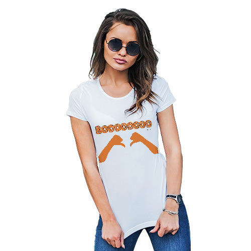 Novelty Gifts For Women Booooo Thumbs Down Women's T-Shirt Large White