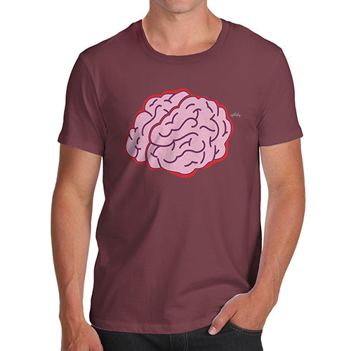 Mens Funny Sarcasm T Shirt Brain Selfie Men's T-Shirt X-Large Burgundy