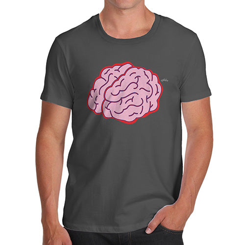 Funny T Shirts For Men Brain Selfie Men's T-Shirt Medium Dark Grey