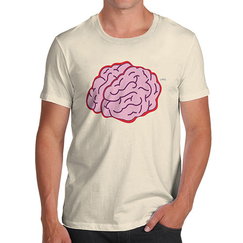 Mens Novelty T Shirt Christmas Brain Selfie Men's T-Shirt X-Large Natural