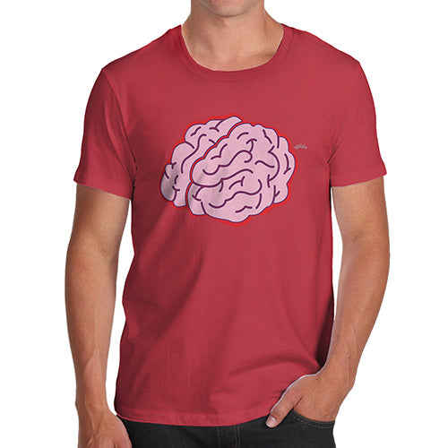 Funny T-Shirts For Men Sarcasm Brain Selfie Men's T-Shirt Medium Red