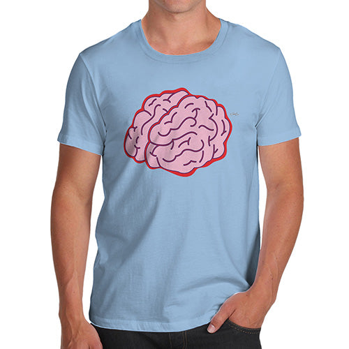 Funny T Shirts For Men Brain Selfie Men's T-Shirt Medium Sky Blue
