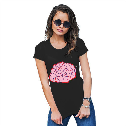 Funny Tshirts For Women Brain Selfie Women's T-Shirt Medium Black