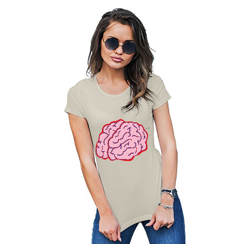 Funny Tee Shirts For Women Brain Selfie Women's T-Shirt Medium Natural
