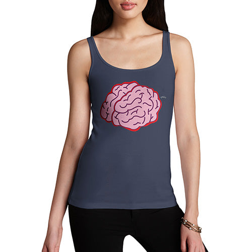 Funny Tank Top For Women Brain Selfie Women's Tank Top Small Navy