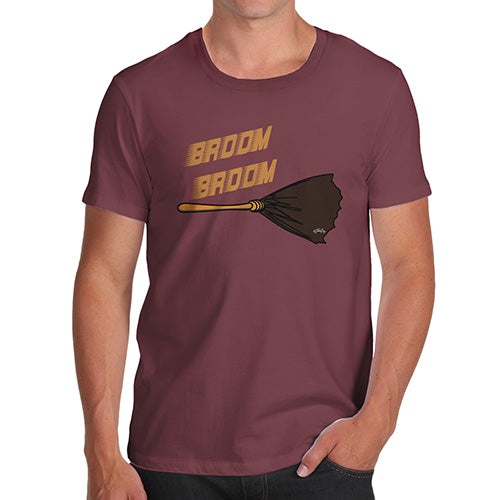 Funny T-Shirts For Guys Broom Broom Men's T-Shirt Small Burgundy