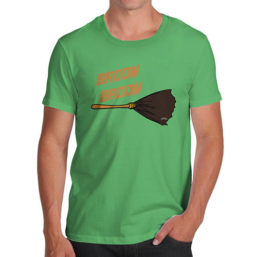 Novelty Tshirts Men Funny Broom Broom Men's T-Shirt X-Large Green