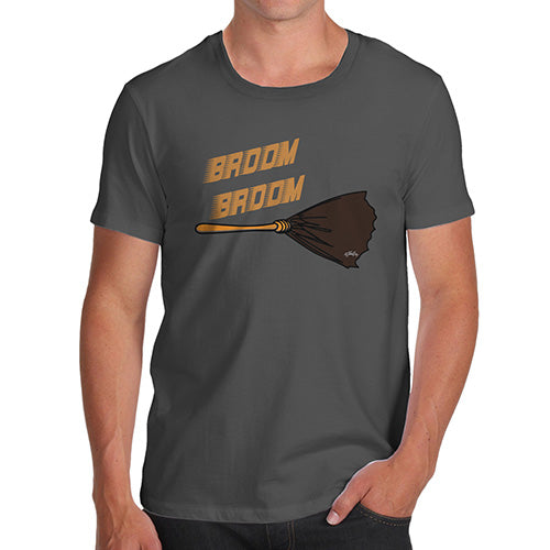 Funny Tee Shirts For Men Broom Broom Men's T-Shirt Large Dark Grey