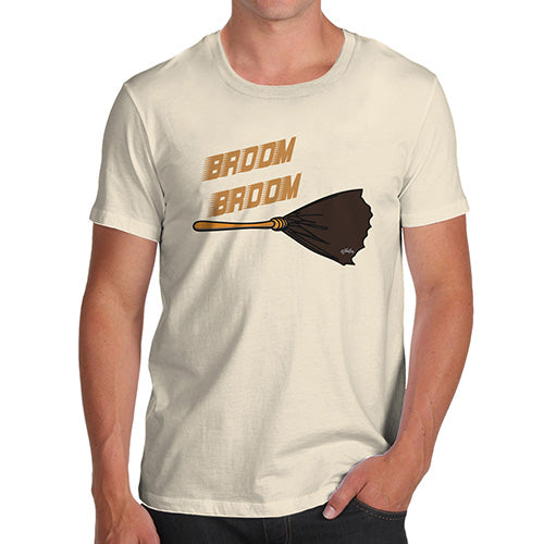 Mens Funny Sarcasm T Shirt Broom Broom Men's T-Shirt X-Large Natural