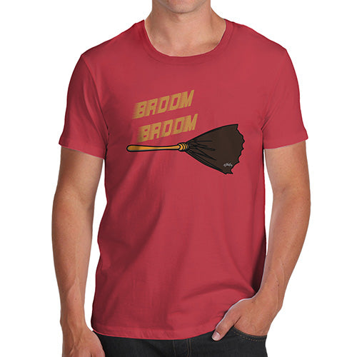 Novelty Tshirts Men Broom Broom Men's T-Shirt Large Red