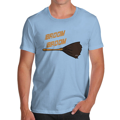 Funny T-Shirts For Men Sarcasm Broom Broom Men's T-Shirt Medium Sky Blue