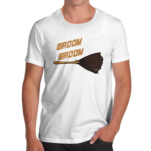 Funny Tshirts For Men Broom Broom Men's T-Shirt X-Large White