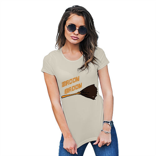 Funny T-Shirts For Women Sarcasm Broom Broom Women's T-Shirt Small Natural