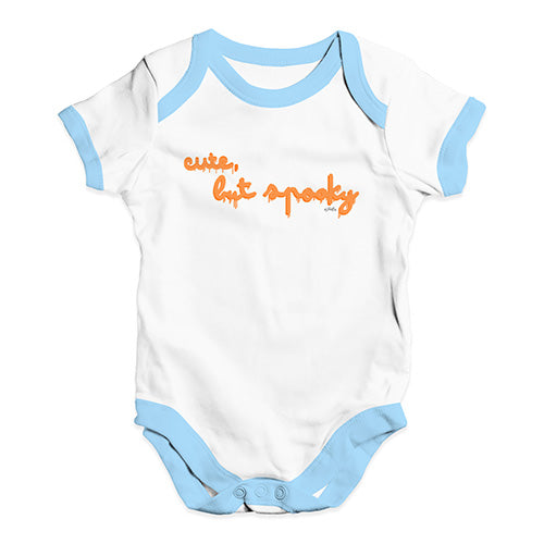 Baby Boy Clothes Cute But Spooky Baby Unisex Baby Grow Bodysuit New Born White Blue Trim