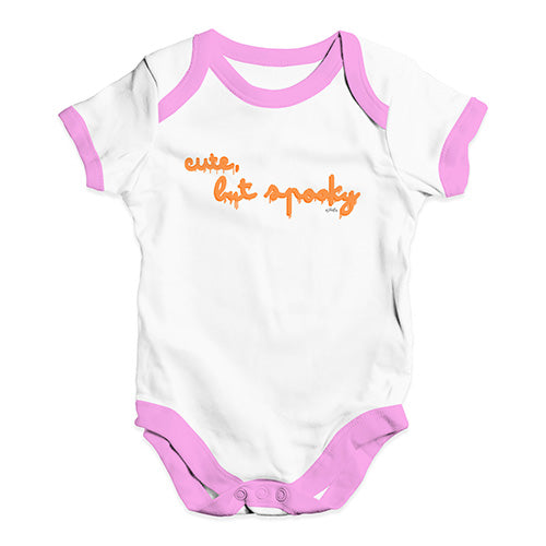 Funny Baby Onesies Cute But Spooky Baby Unisex Baby Grow Bodysuit 3 - 6 Months White Pink Trim